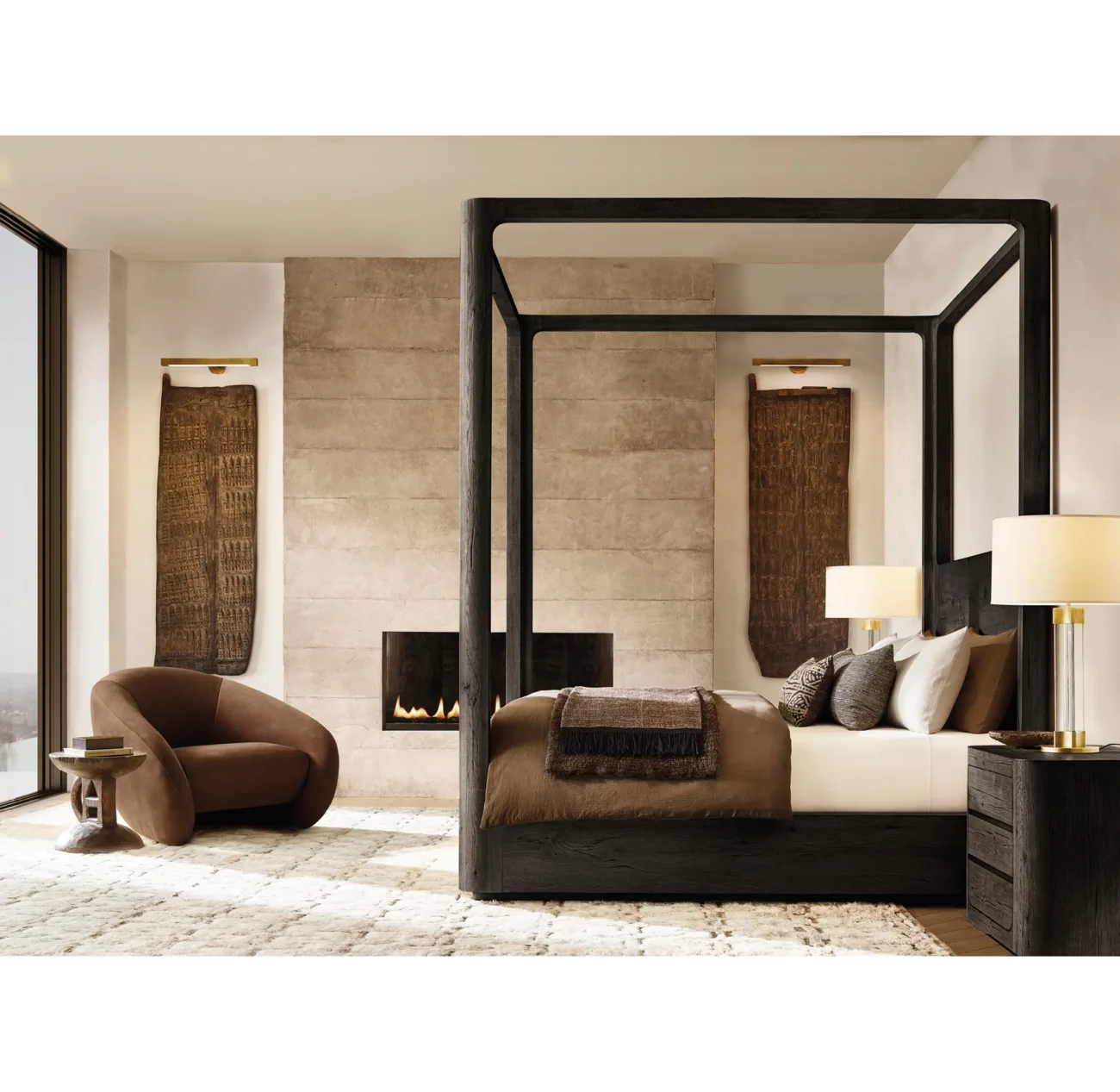 Oslo Fabric Panel Platform Canopy King Bed - Image 9