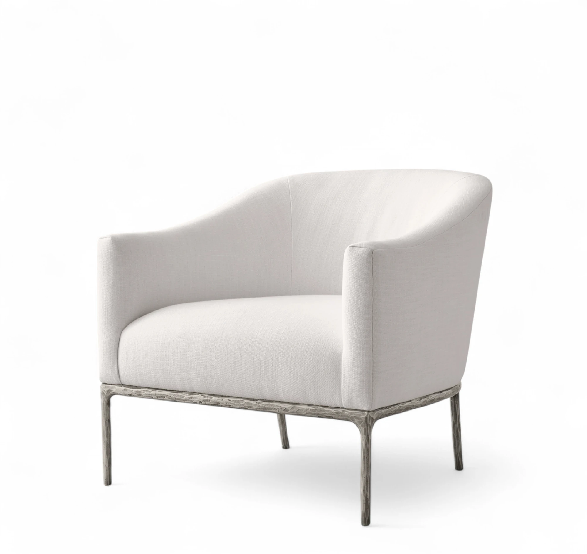 Handmade Forged Barrelback Slope Arm Chair - Image 3