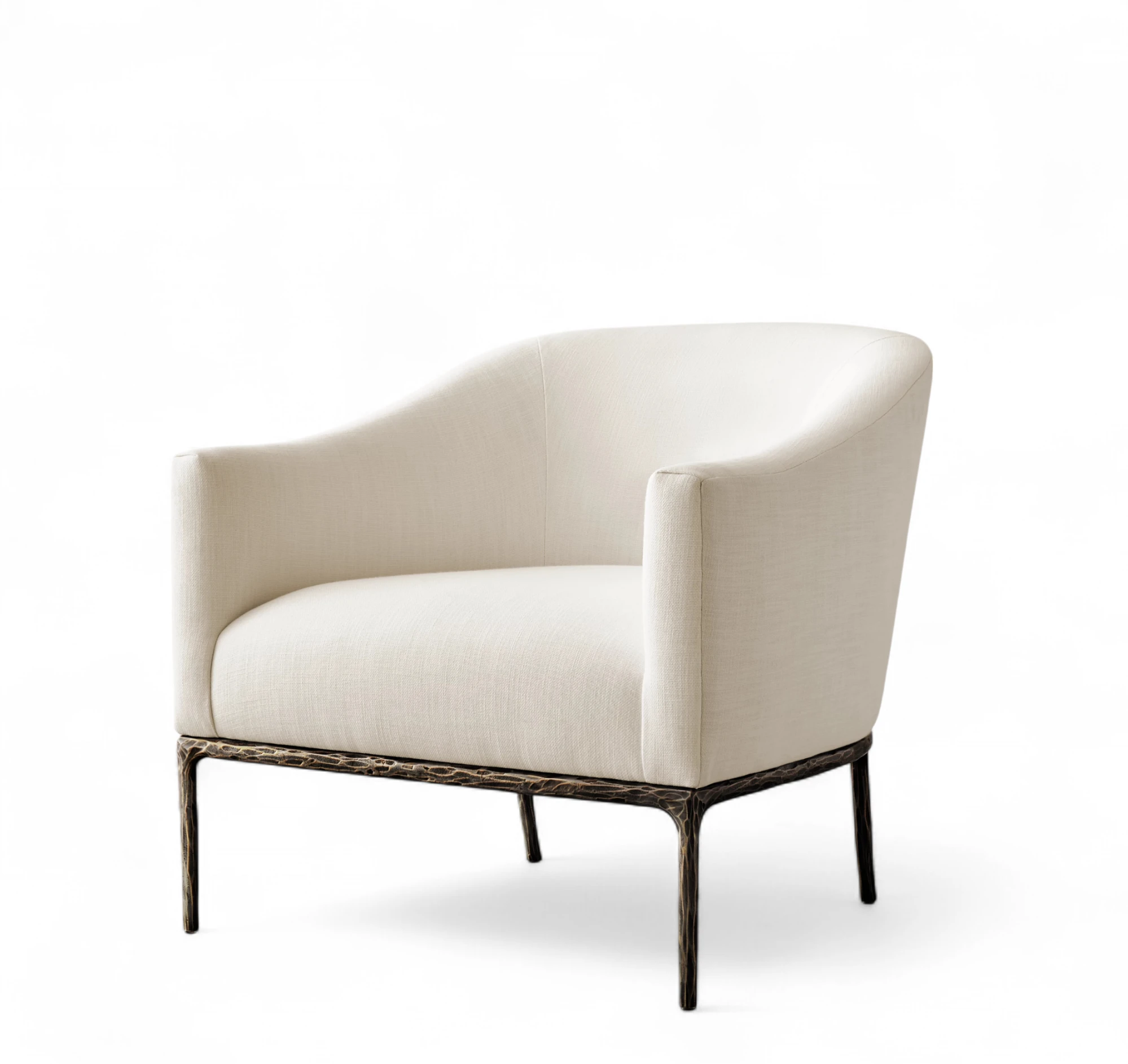 Handmade Forged Barrelback Slope Arm Chair - Image 2