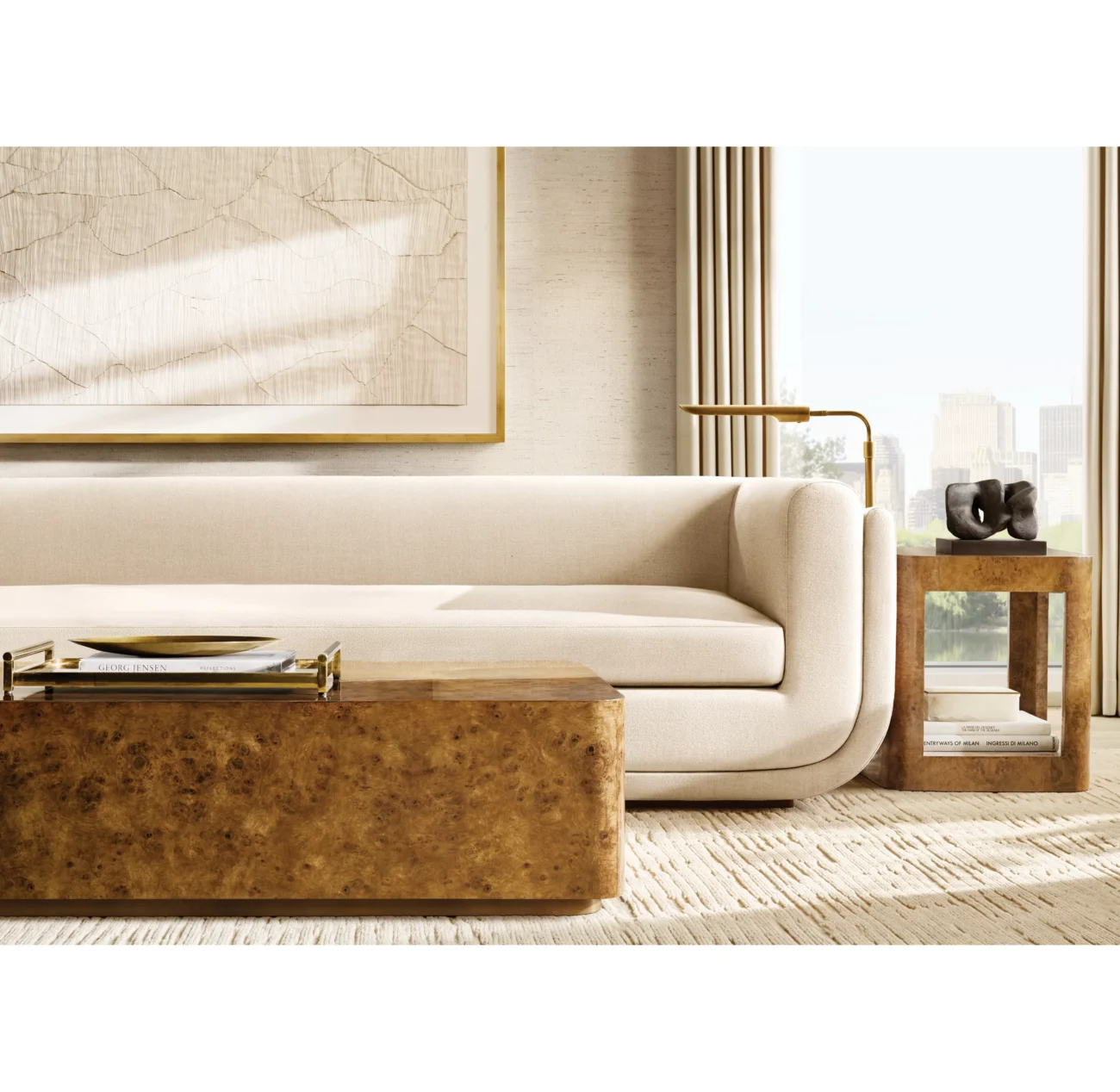 Burl Rectangular Plinth Coffee Table - Image 5