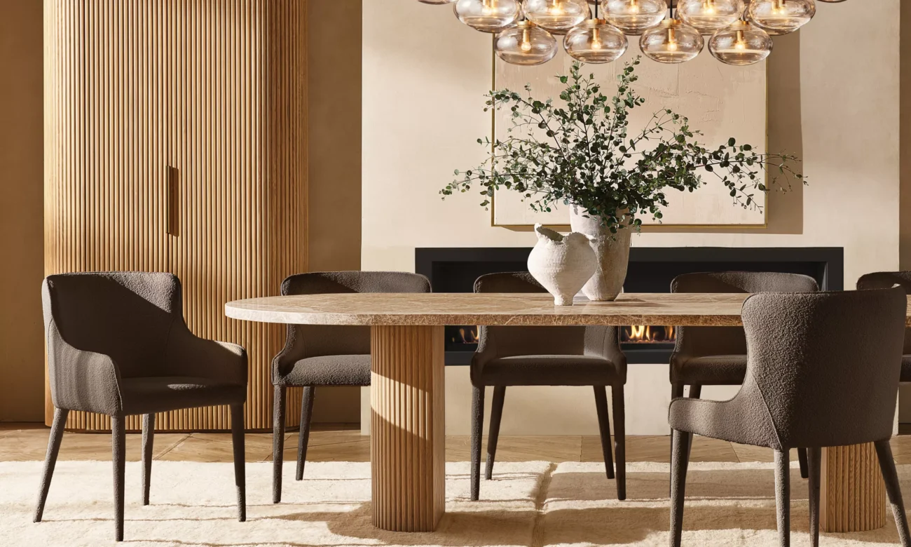 Byron Emperador Oval Dining Table - Image 8