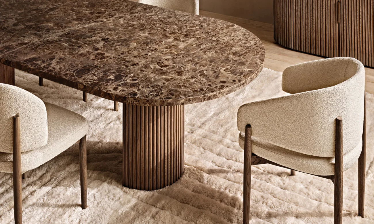 Byron Emperador Oval Dining Table - Image 9
